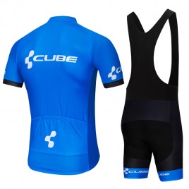 Ensemble cuissard vélo et maillot cyclisme pro CUBE 2019 bleu