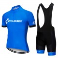 Ensemble cuissard vélo et maillot cyclisme pro CUBE 2019 bleu