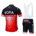 Ensemble cuissard vélo et maillot cyclisme pro BORA 2019 rouge