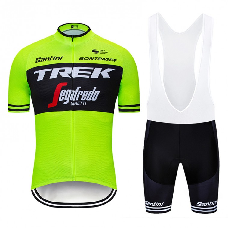 Ensemble cuissard vélo et maillot cyclisme pro TREK Segafredo 2019 fluo