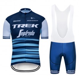 Ensemble cuissard vélo et maillot cyclisme pro TREK Segafredo 2019 bleu