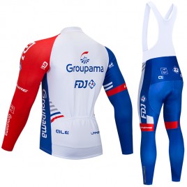 Ensemble cuissard vélo et maillot cyclisme hiver pro GROUPAMA FDJ 2019