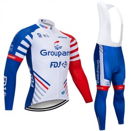 Ensemble cuissard vélo et maillot cyclisme hiver pro GROUPAMA FDJ 2019