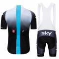 Ensemble cuissard vélo et maillot cyclisme pro SKY 2019 noir blanc