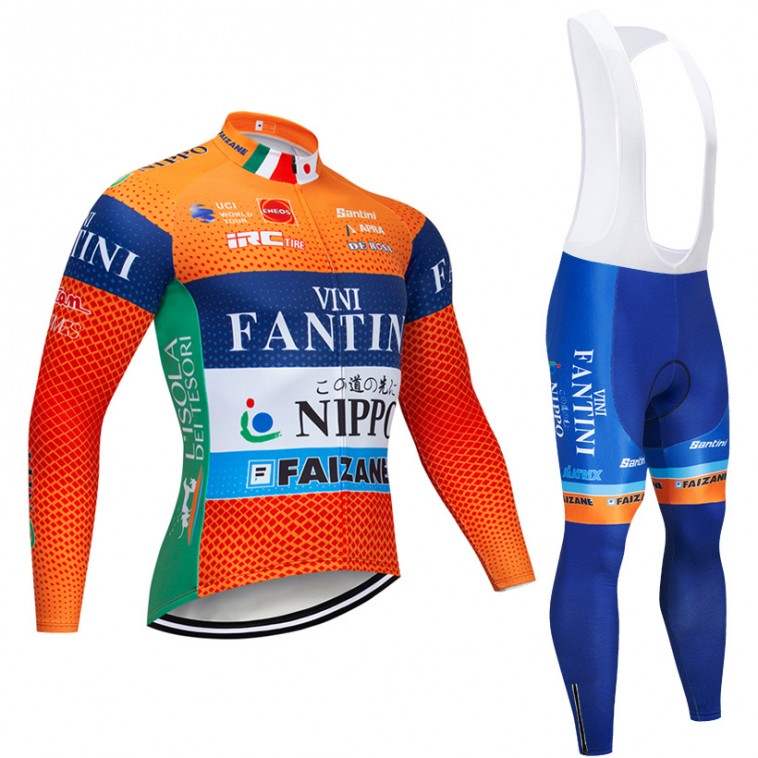 Ensemble cuissard vélo et maillot cyclisme hiver pro Vini Fantini - Nippo 2019
