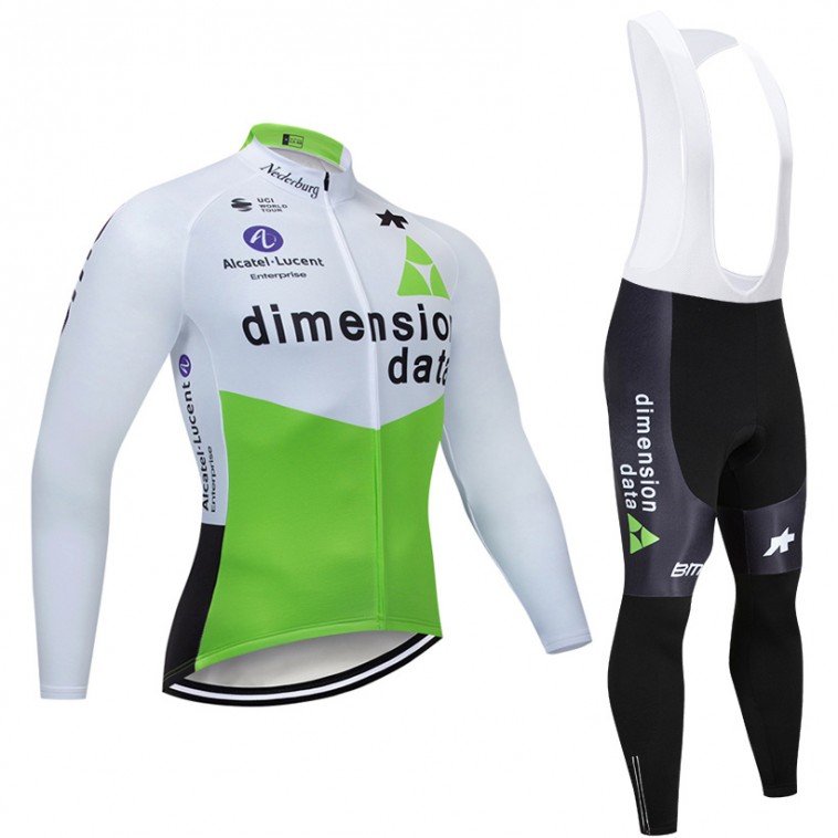 Ensemble cuissard vélo et maillot cyclisme hiver pro Dimension Data 2019