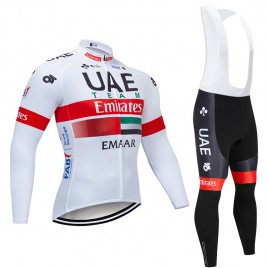 Ensemble cuissard vélo et maillot cyclisme hiver pro UAE Emirates 2019