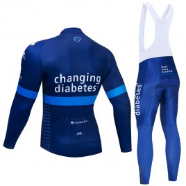 Ensemble cuissard vélo et maillot cyclisme hiver pro Novo Nordisk Diabetes 2019