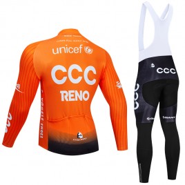 Ensemble cuissard vélo et maillot cyclisme hiver pro CCC RENO 2019