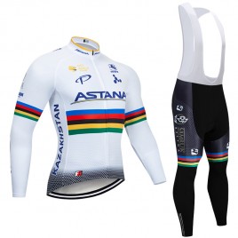 Ensemble cuissard vélo et maillot cyclisme hiver pro ASTANA 2019 UCI