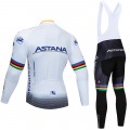 Ensemble cuissard vélo et maillot cyclisme hiver pro ASTANA 2019 UCI