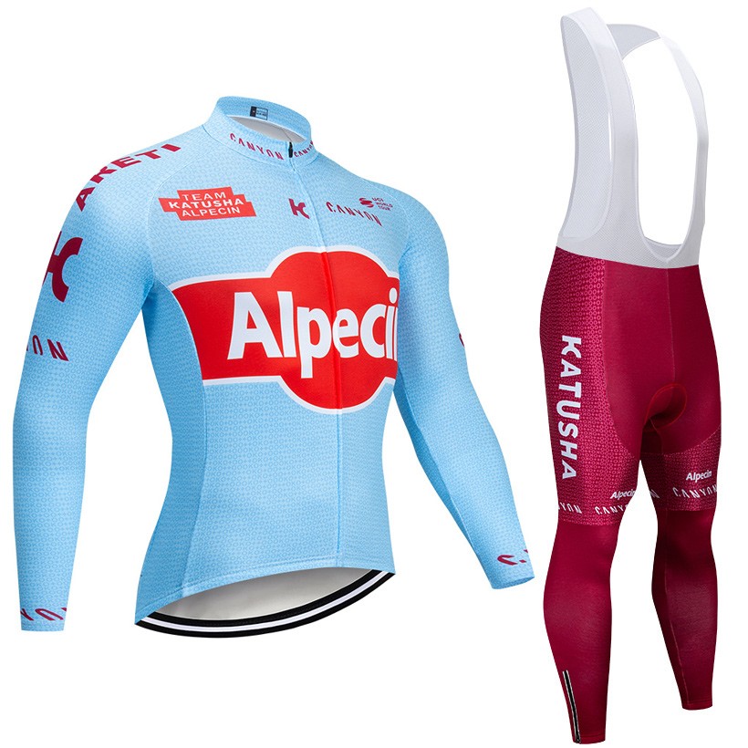 Ensemble cuissard vélo et maillot cyclisme hiver équipe pro