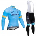 Ensemble cuissard vélo et maillot cyclisme hiver pro ASTANA 2019