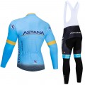 Ensemble cuissard vélo et maillot cyclisme hiver pro ASTANA 2019