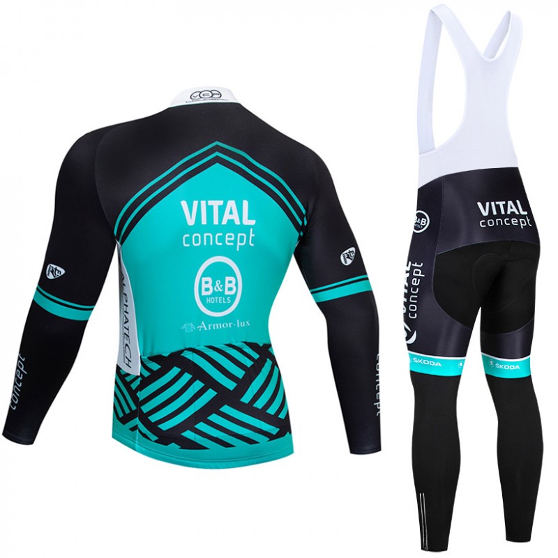 Ensemble cuissard velo et maillot cyclisme hiver pro Vital Concept B B Hotels 2019 Tenuevelo