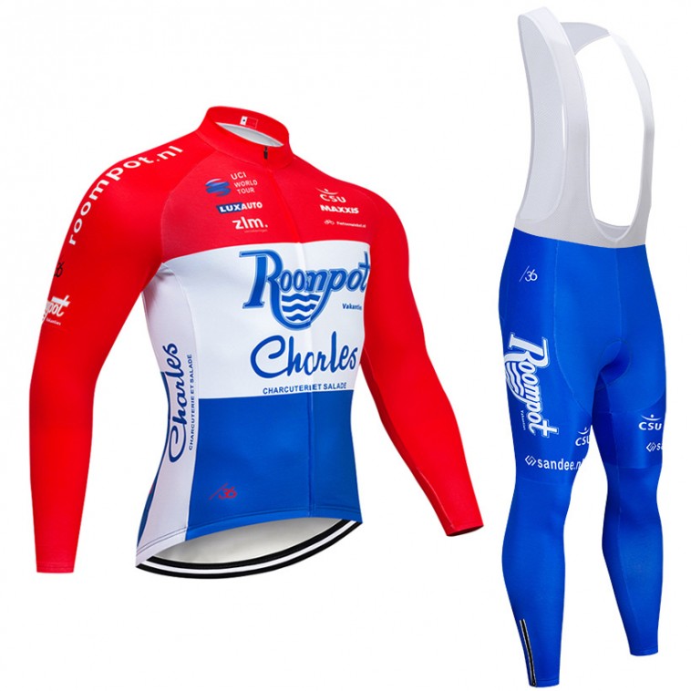 Ensemble cuissard vélo et maillot cyclisme hiver pro Roompot Charles 2019 France