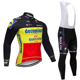 Ensemble cuissard vélo et maillot cyclisme hiver pro DECEUNINCK QUICK STEP 2019 Belgique