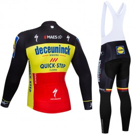 Ensemble cuissard vélo et maillot cyclisme hiver pro DECEUNINCK QUICK STEP 2019 Belgique