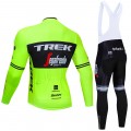 Ensemble cuissard vélo et maillot cyclisme hiver pro TREK Segafredo 2019 Fluo