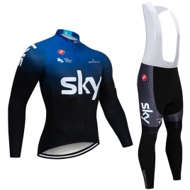 Ensemble cuissard vélo et maillot cyclisme hiver pro SKY 2019