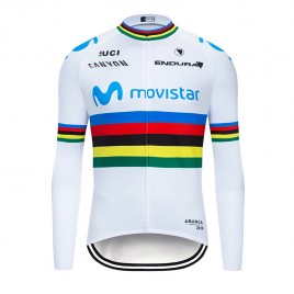 Maillot vélo hiver pro Movistar UCI 2019