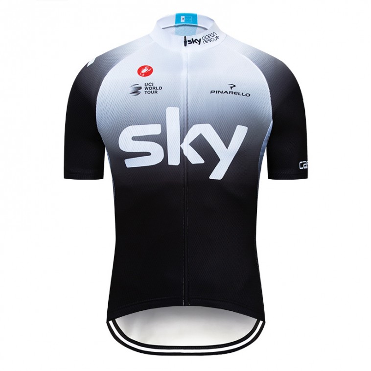 Maillot vélo équipe pro SKY 2019 Noir et Blanc