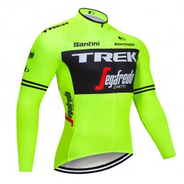 Maillot vélo hiver pro TREK Segafredo 2019 Fluo