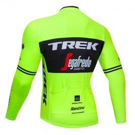 Maillot vélo hiver pro TREK Segafredo 2019 Fluo