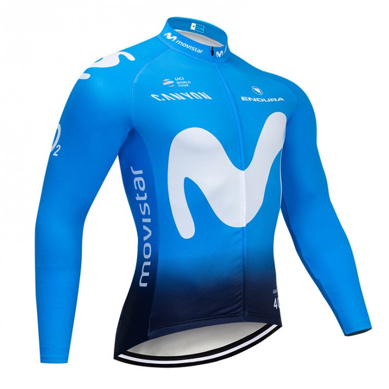 Maillot vélo hiver pro MOVISTAR 2019