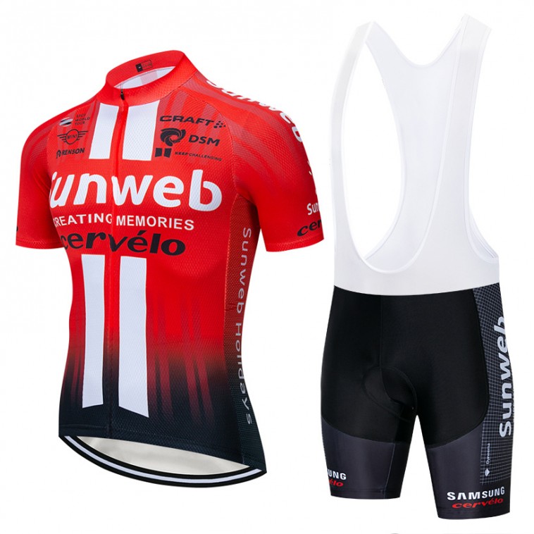 Ensemble cuissard vélo et maillot cyclisme équipe pro SUNWEB 2019