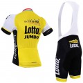 Ensemble cuissard vélo et maillot cyclisme équipe pro Lotto Jumbo