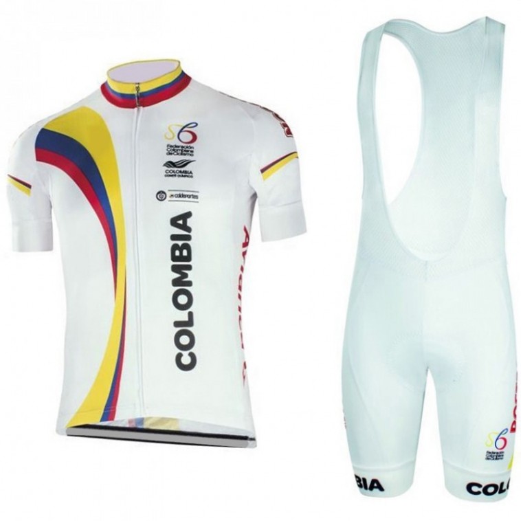 Ensemble cuissard vélo et maillot cyclisme équipe pro Colombia