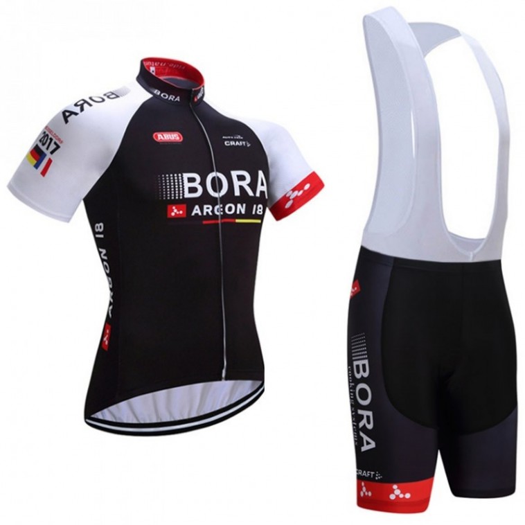 Ensemble cuissard vélo et maillot cyclisme équipe pro Bora Argon