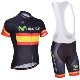 Ensemble cuissard vélo et maillot cyclisme équipe pro Movistar