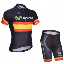 Ensemble cuissard vélo et maillot cyclisme équipe pro Movistar