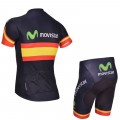 Ensemble cuissard vélo et maillot cyclisme équipe pro Movistar