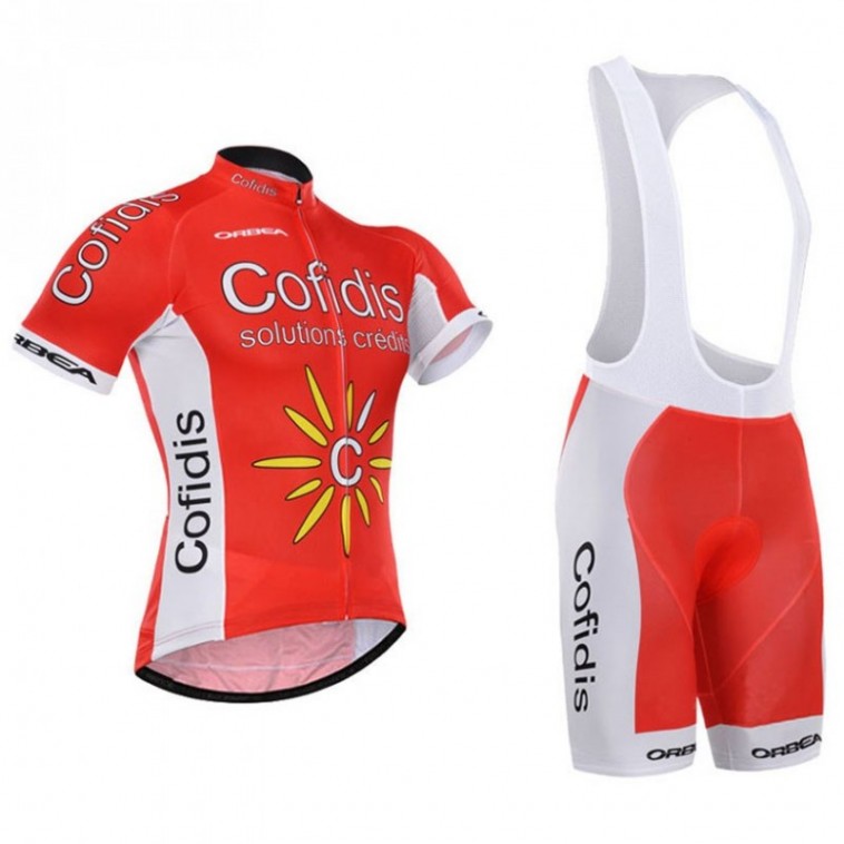 Ensemble cuissard vélo et maillot cyclisme équipe pro Cofidis