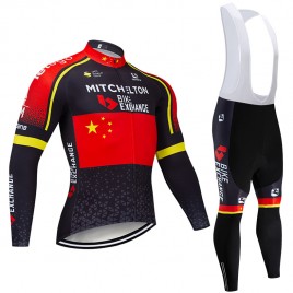 Ensemble cuissard vélo et maillot cyclisme hiver pro MICHELTON BikeExchange 2019