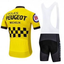 Ensemble cuissard vélo et maillot cyclisme pro vintage PEUGEOT jaune