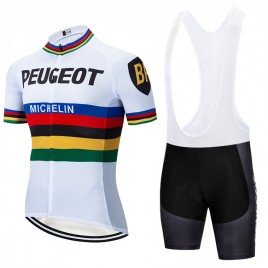 Ensemble cuissard vélo et maillot cyclisme pro vintage PEUGEOT UCI