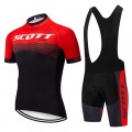 Ensemble cuissard vélo et maillot cyclisme pro Scott Rc Team 2019 rouge