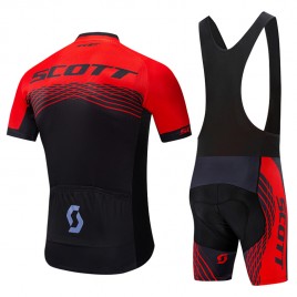 Ensemble cuissard vélo et maillot cyclisme pro Scott Rc Team 2019 rouge