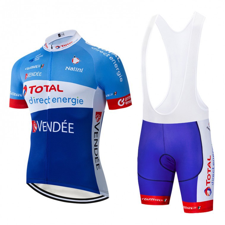 Ensemble cuissard vélo et maillot cyclisme équipe pro TOTAL Direct Energie 2019