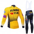 Ensemble cuissard vélo et maillot cyclisme hiver pro JUMBO VISMA 2019