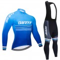 Ensemble cuissard vélo et maillot cyclisme hiver pro Giant 2019 blue edition