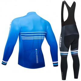 Ensemble cuissard vélo et maillot cyclisme hiver pro Giant 2019 blue edition