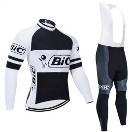 Ensemble cuissard vélo et maillot cyclisme hiver pro vintage BIC noir