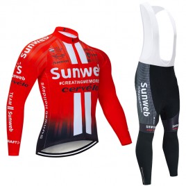 Ensemble cuissard vélo et maillot cyclisme hiver pro SUNWEB 2019