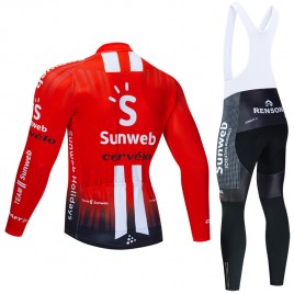 Ensemble cuissard vélo et maillot cyclisme hiver pro SUNWEB 2019