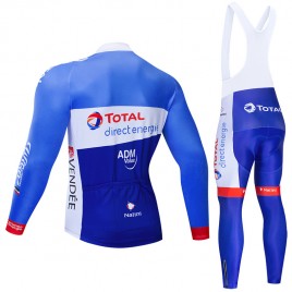 Ensemble cuissard vélo et maillot cyclisme hiver pro TOTAL Direct Energie 2019